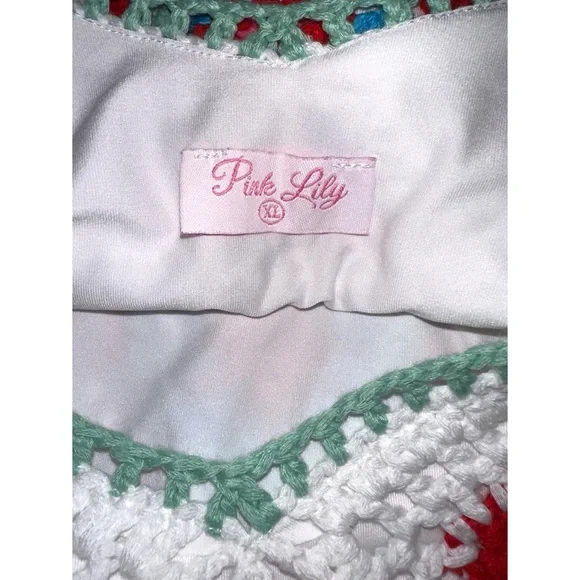 Pink Lily IVORY & MULTI FRINGE HEM CROCHET TANK - Picture 6 of 6